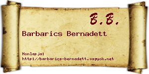 Barbarics Bernadett névjegykártya